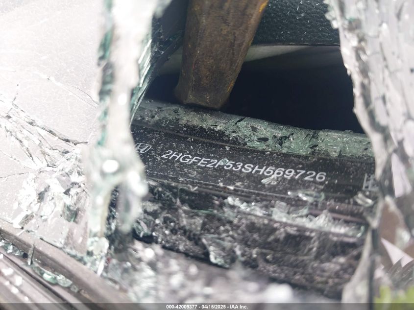 2025 Honda Civic Sport VIN: 2HGFE2F53SH569726 Lot: 42009377