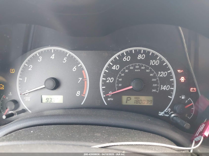 2009 TOYOTA COROLLA VIN: 2T1BU40E69C154781