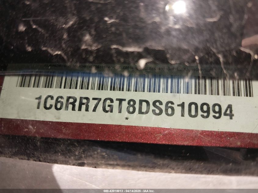 2013 Ram 1500 Slt VIN: 1C6RR7GT8DS610994 Lot: 42010013
