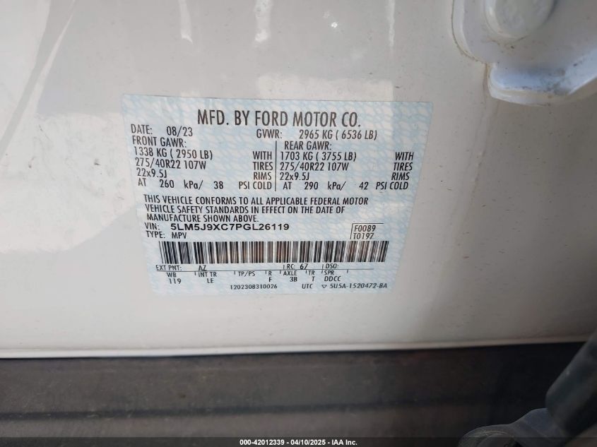 2023 Lincoln Aviator - 5LM5J9XC7PGL26119