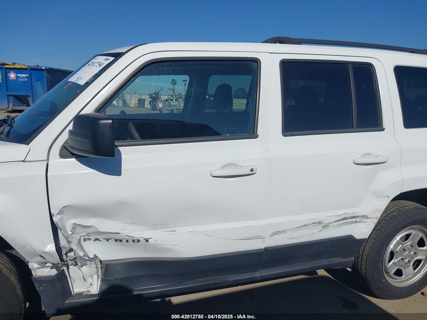 2016 JEEP PATRIOT VIN: 1C4NJPBA3GD813790