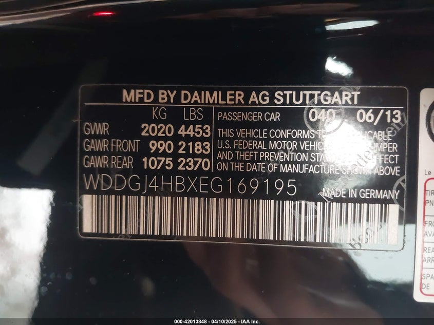 2014 MERCEDES-BENZ C 250 VIN: WDDGJ4HBXEG169195