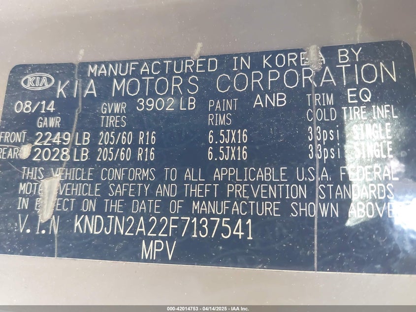 2015 KIA SOUL - KNDJN2A22F7137541
