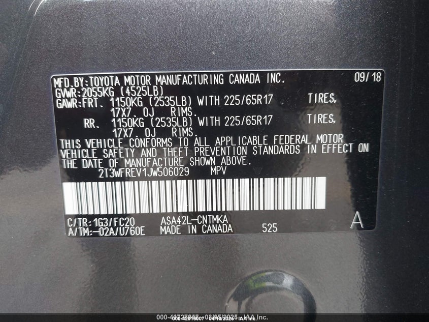 2018 TOYOTA RAV4 XLE - 2T3WFREV1JW506029