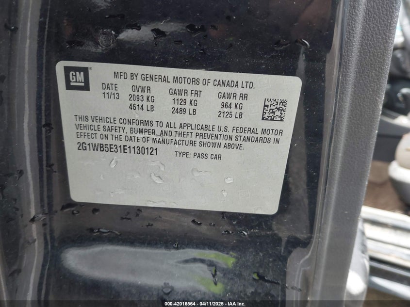 2014 CHEVROLET IMPALA LIMITED LT - 2G1WB5E31E1130121