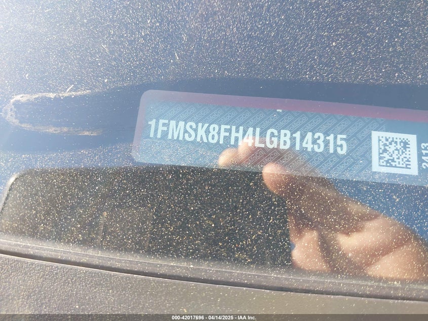 2020 FORD EXPLORER VIN: 1FMSK8FH4LGB14315