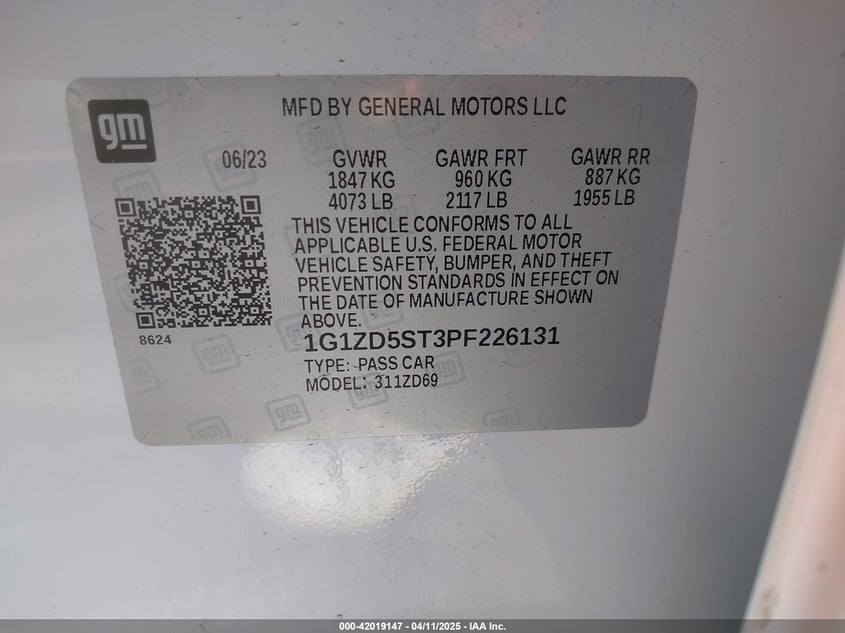 2023 CHEVROLET MALIBU FWD 1LT - 1G1ZD5ST3PF226131