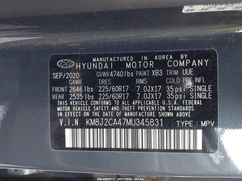 2021 HYUNDAI TUCSON SE - KM8J2CA47MU345831