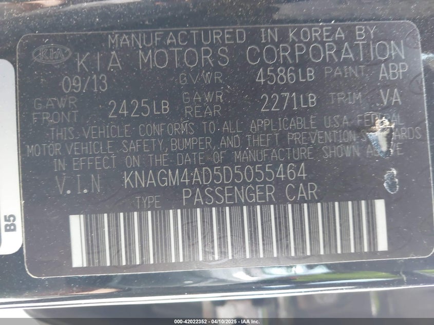 2013 KIA OPTIMA HYBRID EX - KNAGM4AD5D5055464