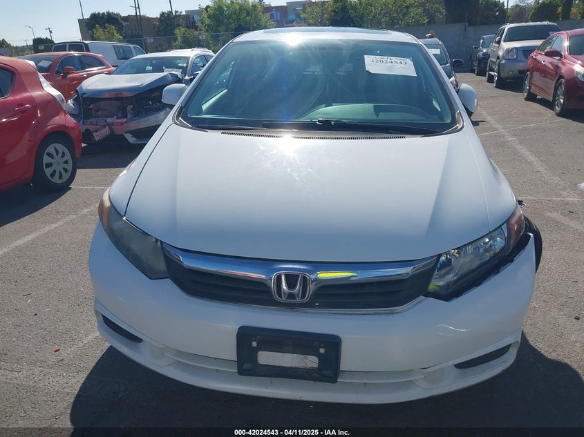 2012 HONDA CIVIC VIN: 19XFB2F92CE381075