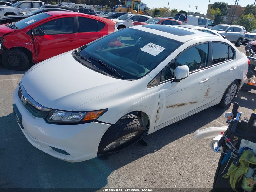 2012 HONDA CIVIC VIN: 19XFB2F92CE381075