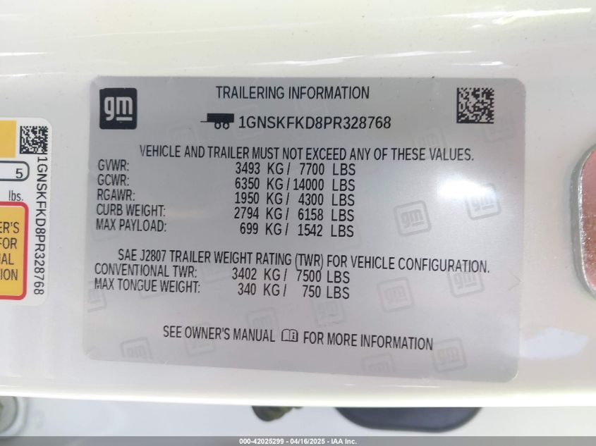 2023 Chevrolet Suburban - 1GNSKFKD8PR328768