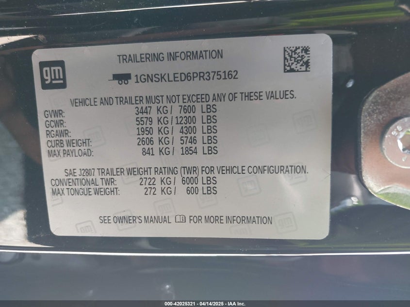 2023 CHEVROLET TAHOE 4WD COMMERCIAL FLEET - 1GNSKLED6PR375162