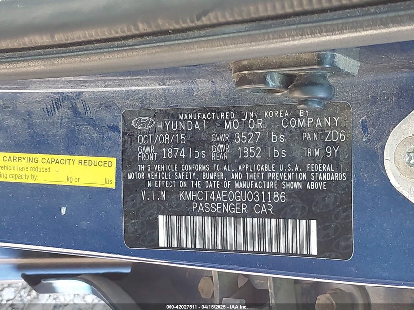 2016 HYUNDAI ACCENT SE - KMHCT4AE0GU031186