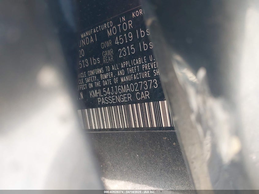 2021 HYUNDAI SONATA LIMITED - KMHL54JJ6MA027373