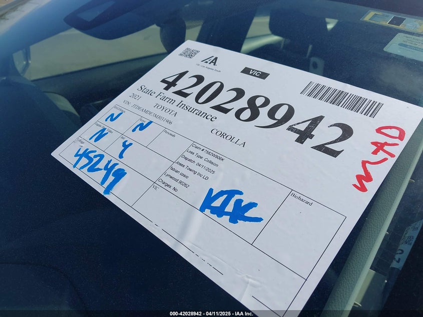 2021 TOYOTA COROLLA HYBRID LE - JTDEAMDE3MJ031906