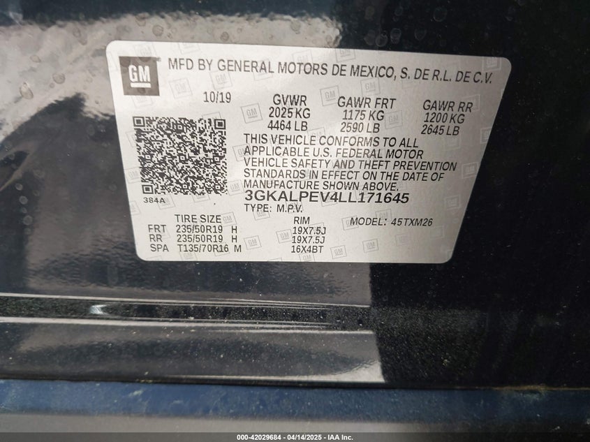 2020 GMC TERRAIN FWD SLT - 3GKALPEV4LL171645