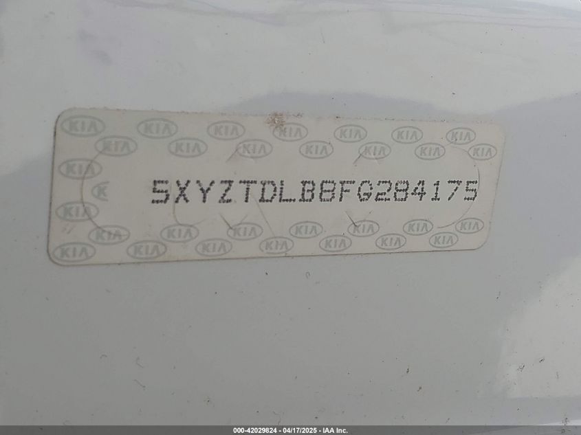 2015 Hyundai Santa Fe Sport 2.4L VIN: 5XYZTDLB8FG284175 Lot: 42029824