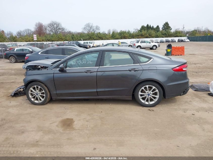2019 Ford Fusion Se VIN: 3FA6P0HD1KR164556 Lot: 42030226