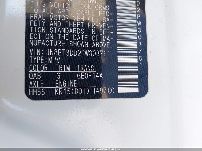 2023 NISSAN ROGUE PLATINUM INTELLIGENT AWD - JN8BT3DD2PW303761