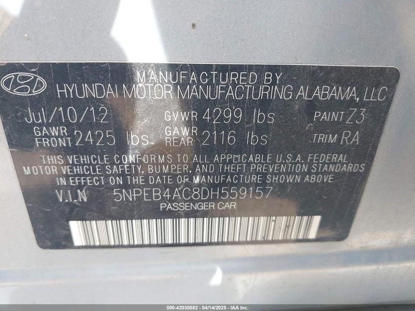 2013 HYUNDAI SONATA GLS - 5NPEB4AC8DH559157