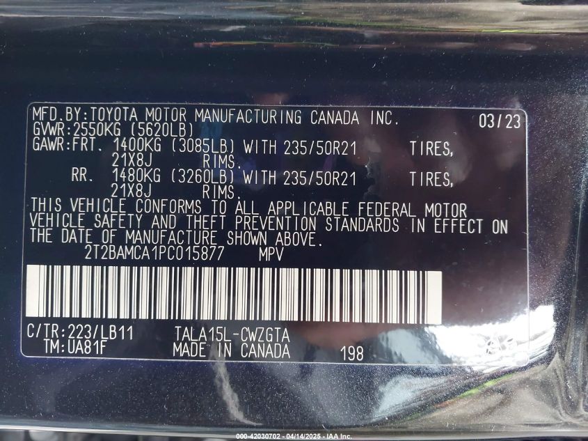 2023 Lexus RX 350 - 2T2BAMCA1PC015877