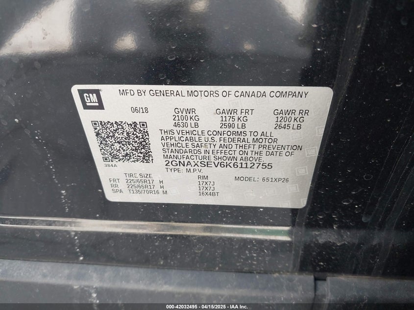 2019 CHEVROLET EQUINOX LS - 2GNAXSEV6K6112755