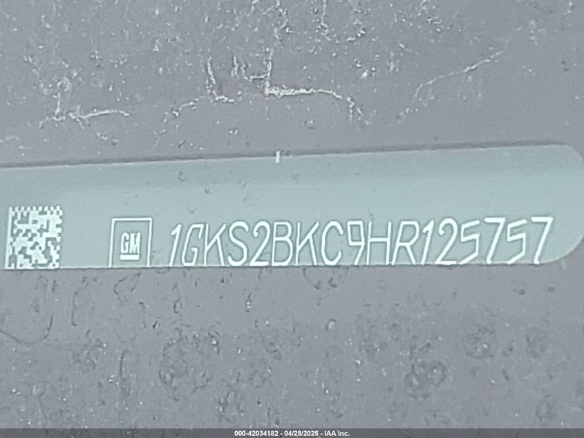 2017 GMC YUKON VIN: 1GKS2BKC9HR125757