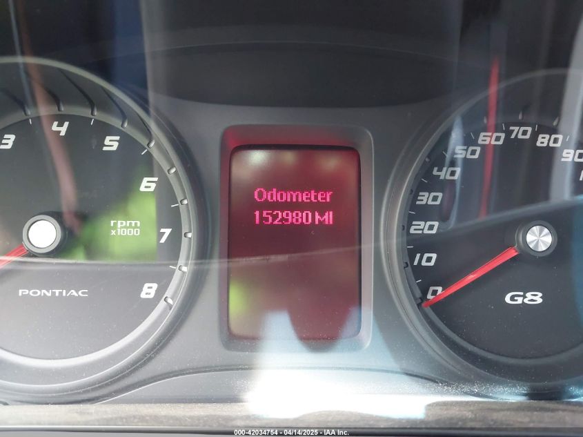 2008 Pontiac G8 Gt VIN: 6G2EC57Y18L136838 Lot: 42034754