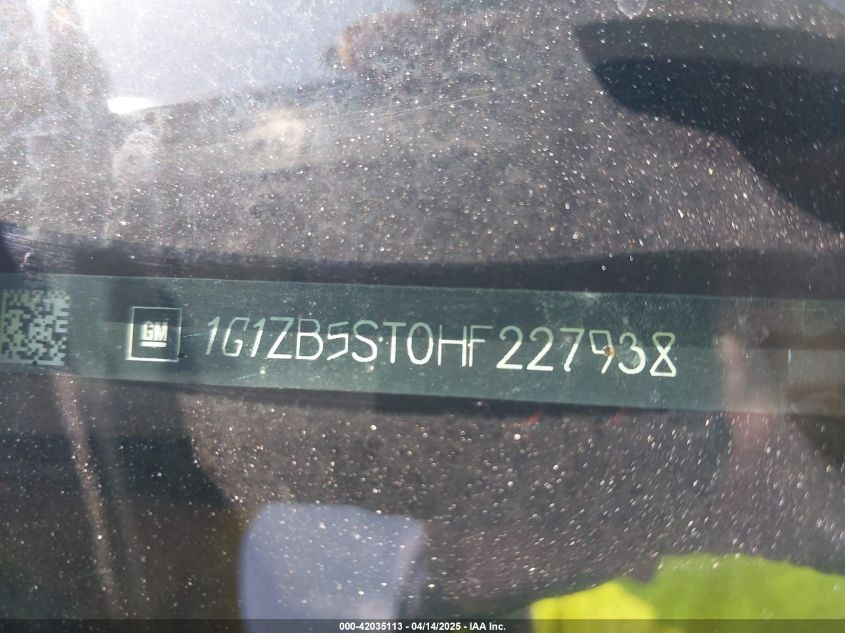 2017 Chevrolet Malibu Ls VIN: 1G1ZB5ST0HF227938 Lot: 42035113