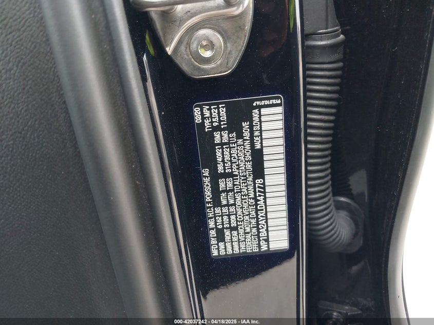 2020 PORSCHE CAYENNE COUPE - WP1BA2AYXLDA47778