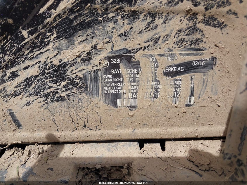 2016 BMW 328I XDRIVE - WBA8E3G51GNU01283