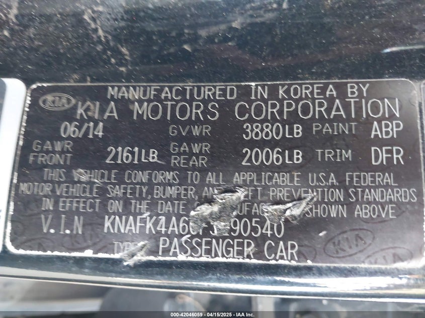 2015 KIA FORTE LX - KNAFK4A60F5290540