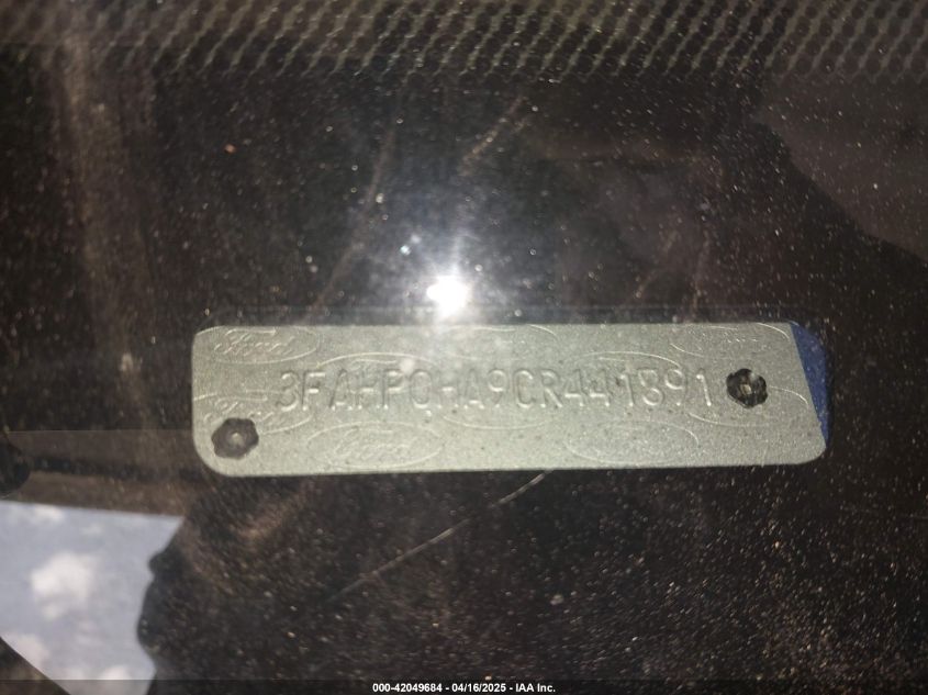 2012 Ford Fusion Se VIN: 3FAHP0HA9CR441891 Lot: 42049684