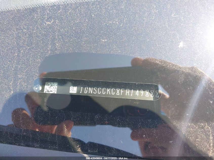 2015 Chevrolet Tahoe Ltz VIN: 1GNSCCKC8FR149888 Lot: 42049804