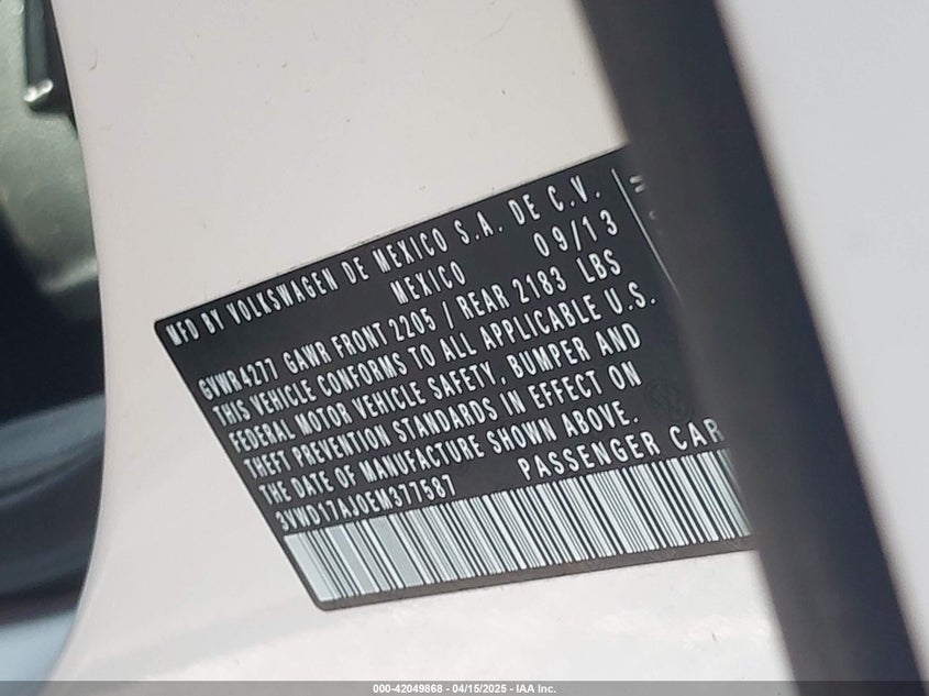 2014 VOLKSWAGEN JETTA 1.8T SE - 3VWD17AJ0EM377587