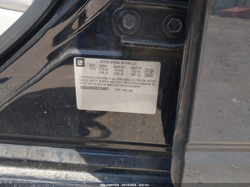 2012 CADILLAC CTS VIN: 1G6DA5E56C0124667
