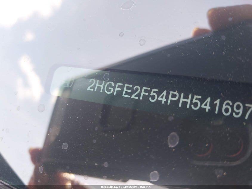 2023 HONDA CIVIC VIN: 2HGFE2F54PH541697