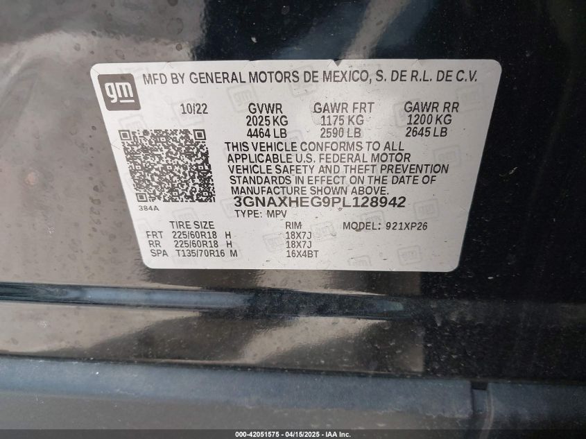 2023 Chevrolet Equinox Fwd Ls VIN: 3GNAXHEG9PL128942 Lot: 43913115