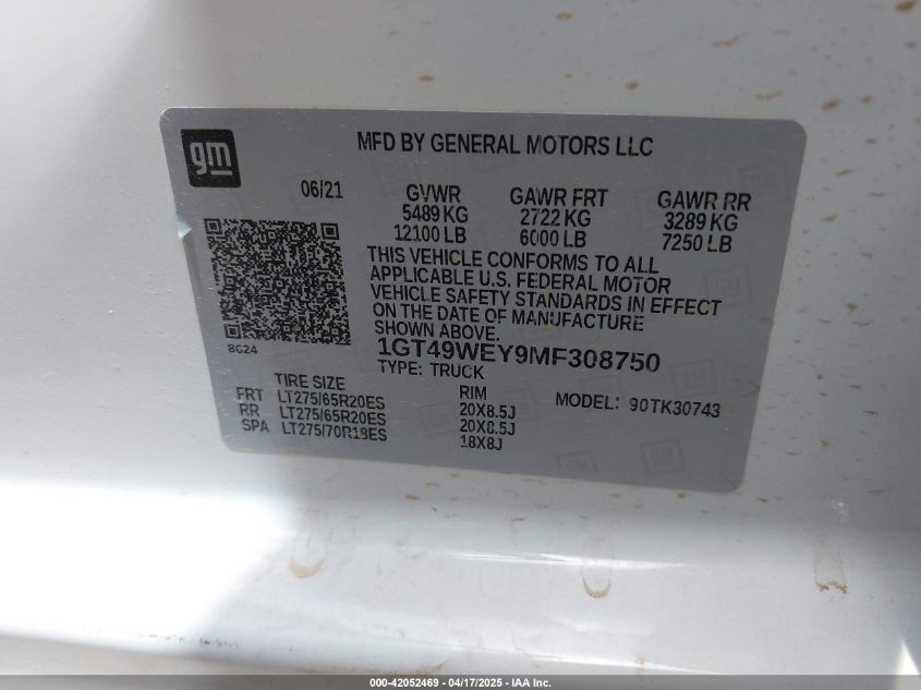 2021 GMC Sierra 3500hd - 1GT49WEY9MF308750