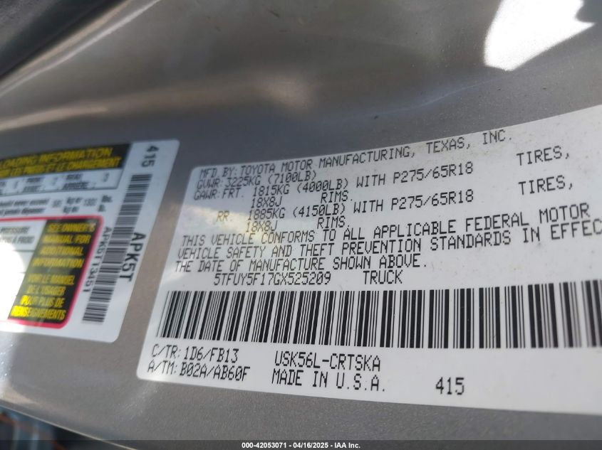 2016 Toyota Tundra - 5TFUY5F17GX525209