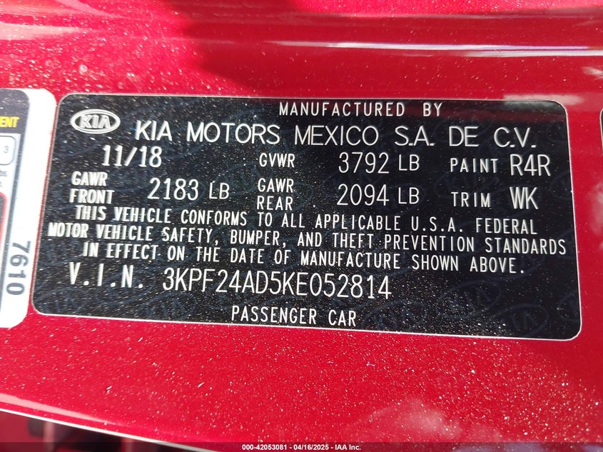 2019 KIA FORTE LXS - 3KPF24AD5KE052814