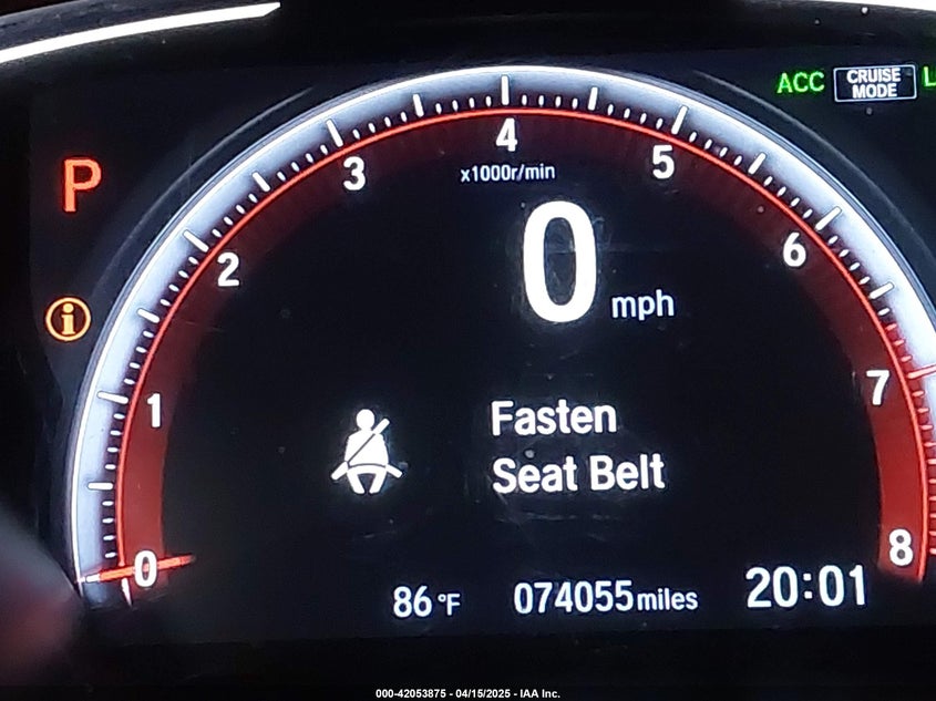 2019 HONDA CIVIC VIN: 2HGFC4B88KH305211