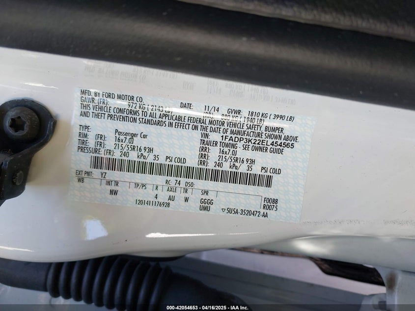 2014 FORD FOCUS SE - 1FADP3K22EL454565