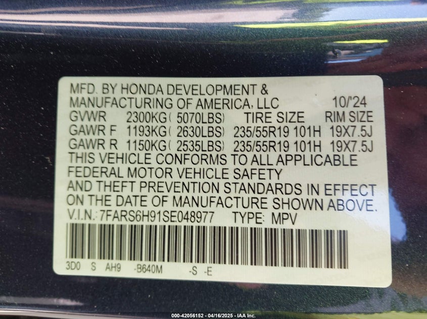 2025 HONDA CR-V HYBRID SPORT TOURING - 7FARS6H91SE048977