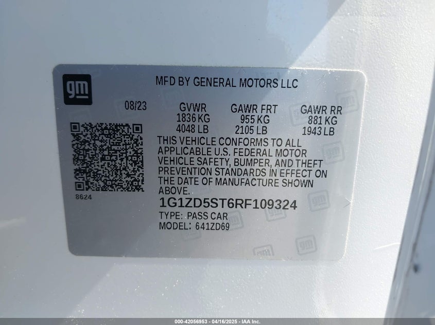 2024 CHEVROLET MALIBU FWD 1LT - 1G1ZD5ST6RF109324