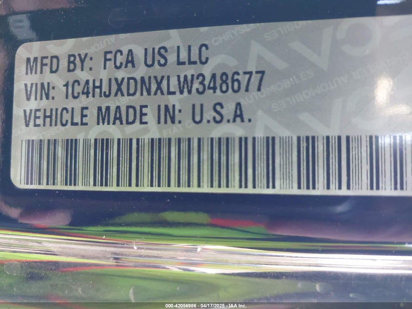 2020 JEEP WRANGLER UNLIMITED SPORT S 4X4 - 1C4HJXDNXLW348677