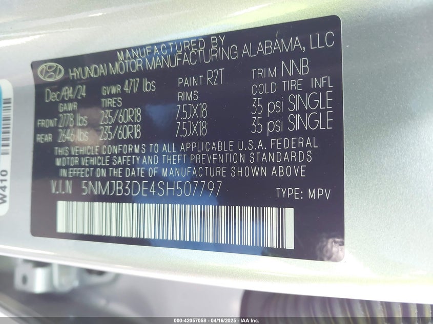 2025 HYUNDAI TUCSON SEL - 5NMJB3DE4SH507797