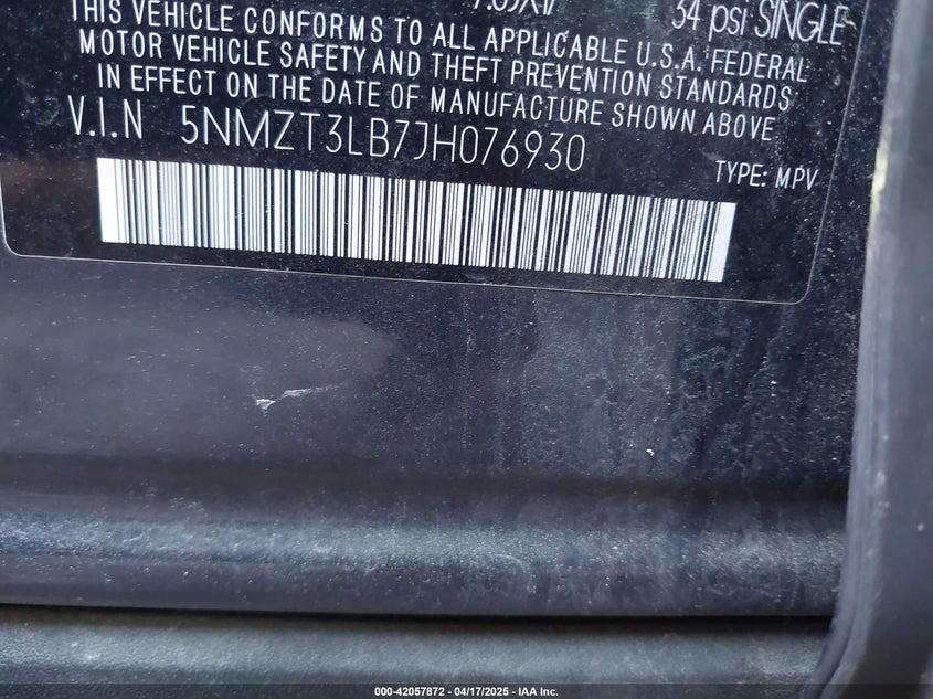 2018 HYUNDAI SANTA FE SPORT - 5NMZT3LB7JH076930