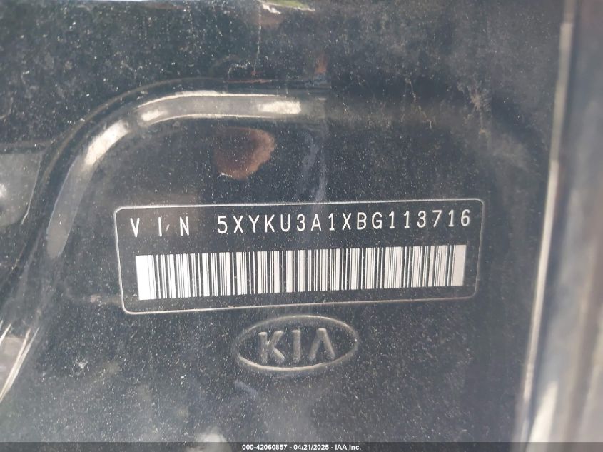 2011 Kia Sorento Ex VIN: 5XYKU3A1XBG113716 Lot: 42060857